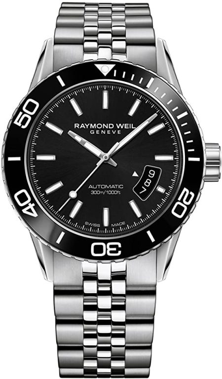 RAYMOND WEIL Men’s 2760-ST1-20001 Freelancer Analog Display Swiss Automatic Silver Watch