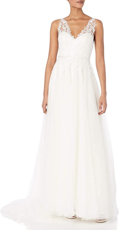 Jenny Yoo Women’s One Size Isla Lace and Tulle Wedding Gown