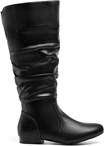 DREAM PAIRS Women’s Wide Calf Knee High Pull On Fall Weather Winter Boots