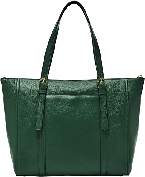 Fossil Women’s Carlie Leather Tote Bag Purse Handbag