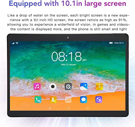 Luqeeg 10.1In Tablet for Android 12, 5G WiFi 6GB RAM 128GB ROM Tablet PC, Ten Core CPU Processing Operating System, Front 200W Rear 500W Dual Camera 1960X1080 IPS 8800mAh Calling Tablet(US Plug)