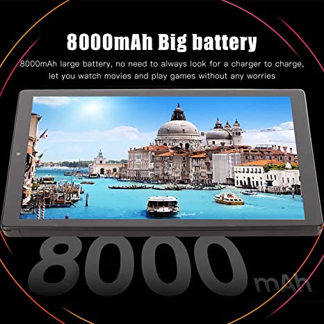 Luqeeg 10.1 Inch Tablet, 1080P Full HD Tablet, 1080×1920 IPS Touchscreen, 11, 4GB+64GB, 8MP+13MP, Type C, 8000mAh Fast Charging Battery