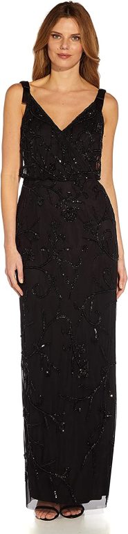 Adrianna Papell Women’s Beaded Surplice Gown