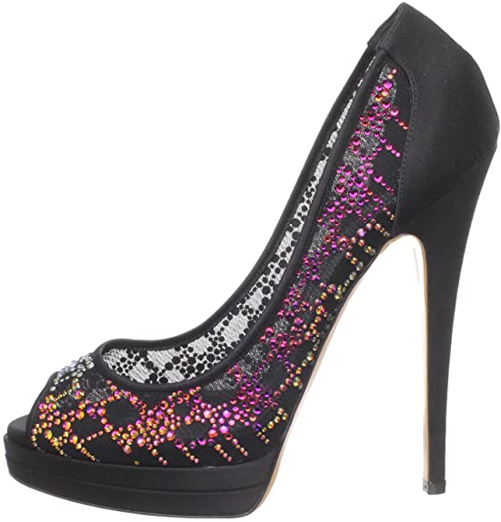 Casadei Women’s 8028 Jeweled Peeptoe Platform Pump