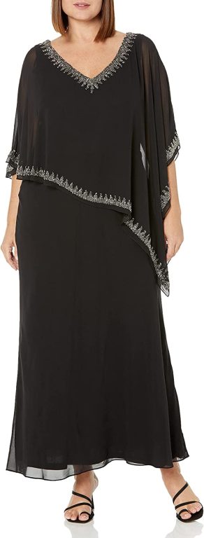 J Kara Women’s Embellished Overlay Gown