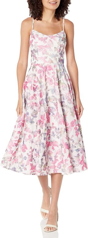 Dress the Population Women’s Meadow Fit and Flare Midi Dress