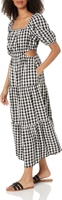 The Drop Women’s Anaya Square-Neck Cut-Out Tiered Maxi Dress