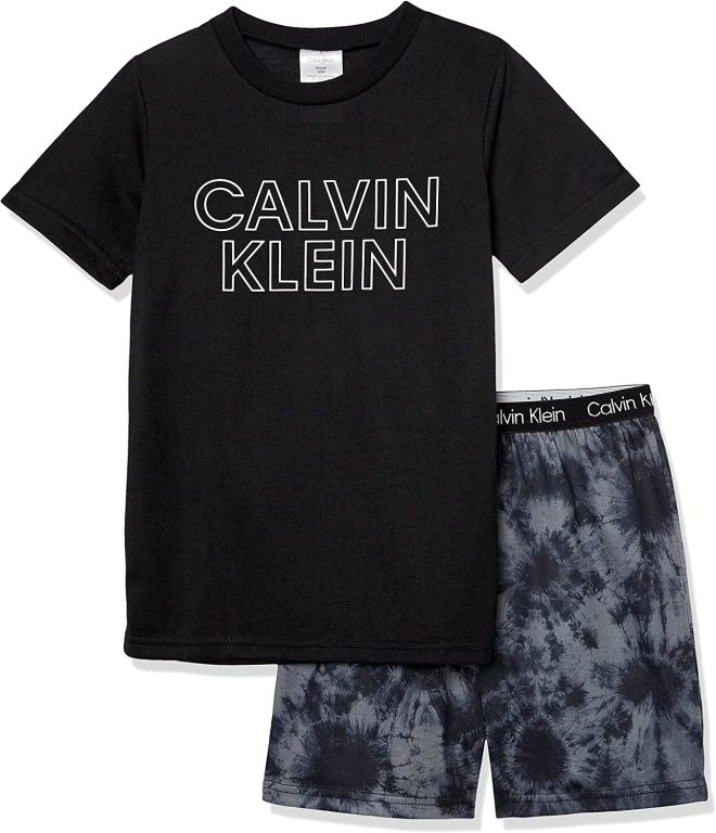 Calvin Klein Boys’ 2 Piece Sleepwear Top and Bottom Pajama Set Pj