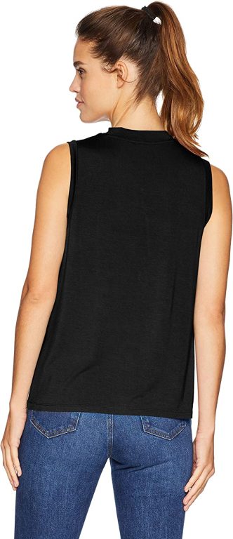 Daily Ritual Women’s Jersey Relaxed-Fit Sleeveless Mock Neck Shirt