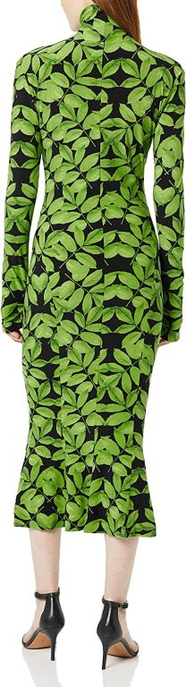 Norma Kamali Women’s Long Sleeve Turtle Fishtail Dress to Midcalf