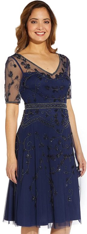 Adrianna Papell Women’s Beaded Midi Dress