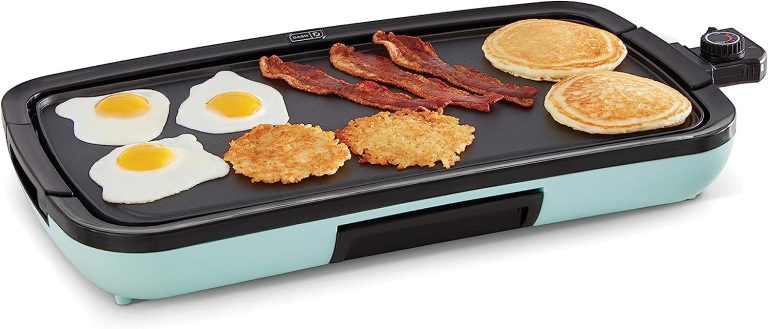 DASH Deluxe Everyday Electric Griddle with Dishwasher Safe Removable Nonstick Cooking Plate for Pancakes, Burgers, Eggs and more, Includes Drip Tray + Recipe Book, 20” x 10.5”, 1500-Watt