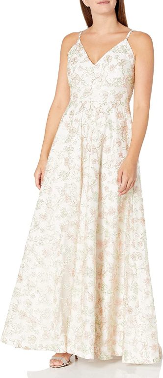 Calvin Klein Women’s V Neck Flower Print Gown