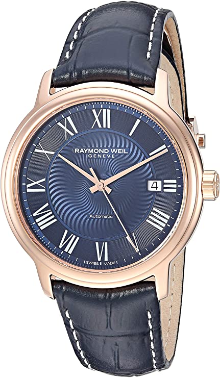 RAYMOND WEIL Men’s 2237-PC5-00508 Maestro Analog Display Automatic Self Wind Blue Watch