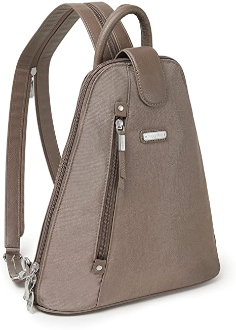 Baggallini Womens Metro Backpack With Rfid Phone Wristlet Handbags, Portobello Shimmer, One Size US