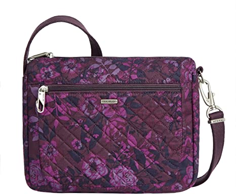 Travelon Anti-Theft Classic Small East/West Crossbody Bag, Wine Rose, One Size