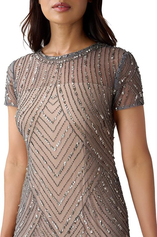 Adrianna Papell Women’s Short Beaded Cocktail Dress