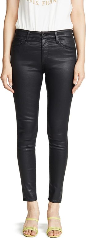 AG Adriano Goldschmied Women’s Farrah Leatherette High-Rise Skinny Fit Ankle Pant