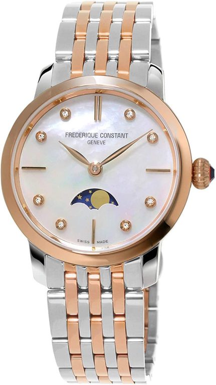 Frederique Constant Geneve Slimline Ladies Moonphase Quartz FC-206MPWD1S2B Wristwatch for women