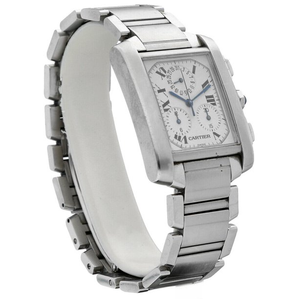 Cartier Tank Francaise 2303 Chronograph Stainless Steel Swiss Quartz Wrist Watch