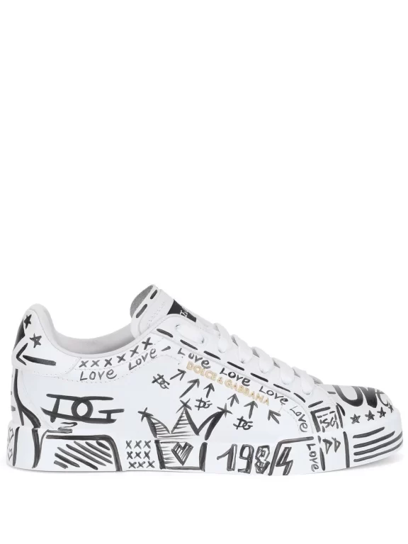 Dolce & Gabbana graphic-print lace-up sneakers