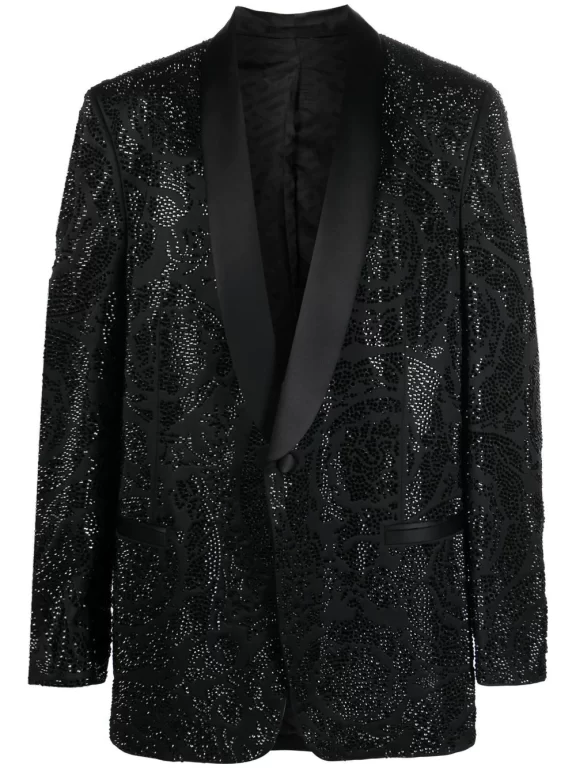 Versace crystal-embellished dinner jacket