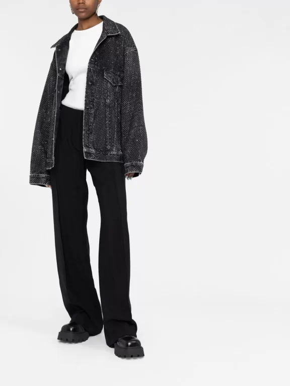 Balenciaga oversize crystal-embellished denim jacket