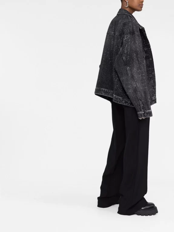 Balenciaga oversize crystal-embellished denim jacket