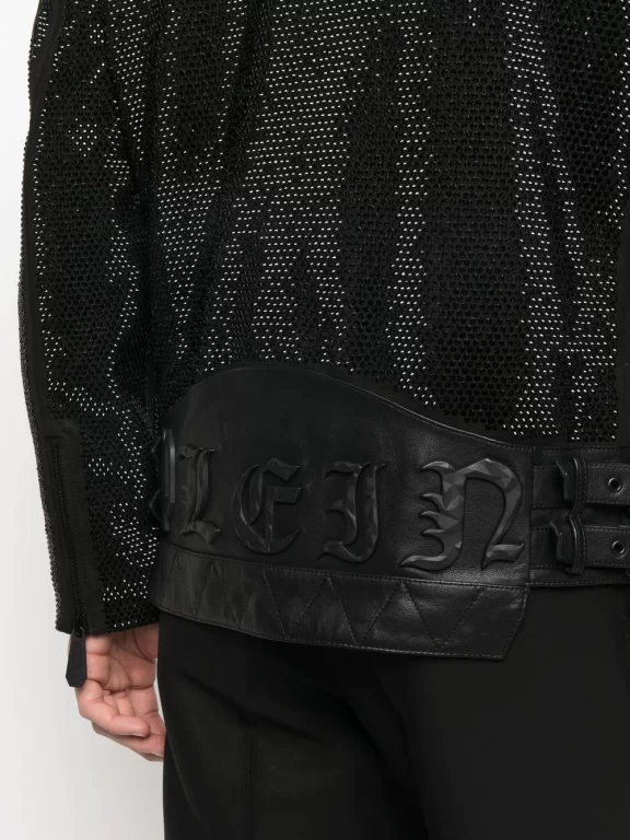 Philipp Plein leather disco biker jacket