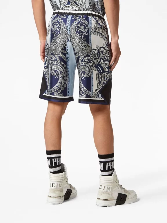 Philipp Plein paisley-print silk short