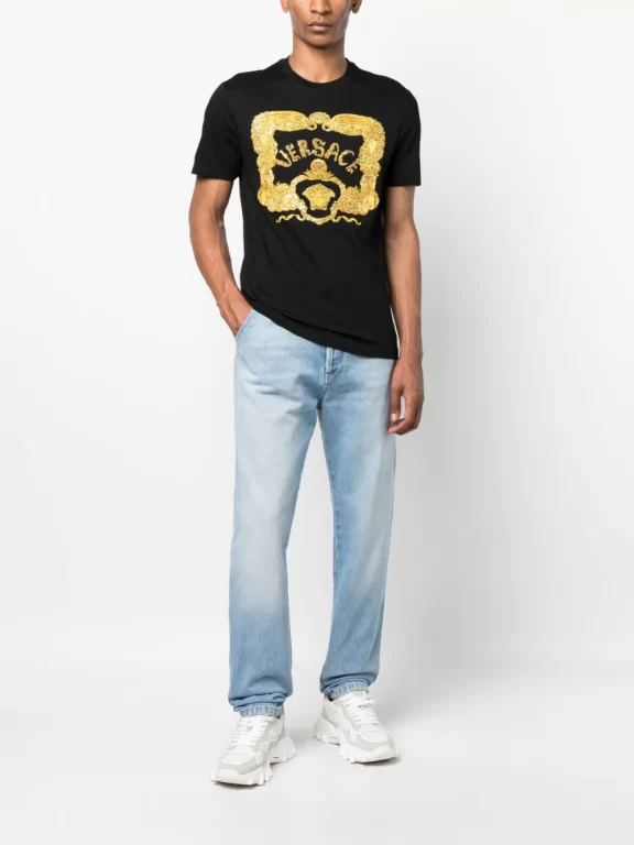 Versace Seashell Baroque-embroidered T-shirt