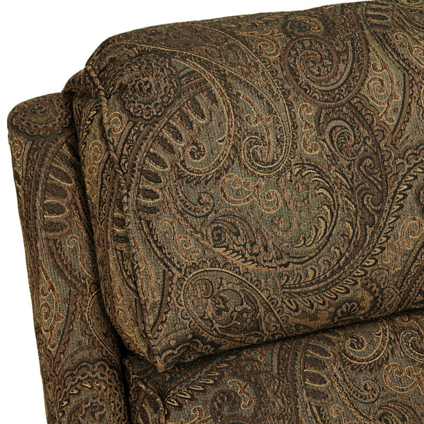 Kensington Hill Warm Brown Recliner Chair Traditional Armchair Comfortable Manual Reclining Footrest, Polyester