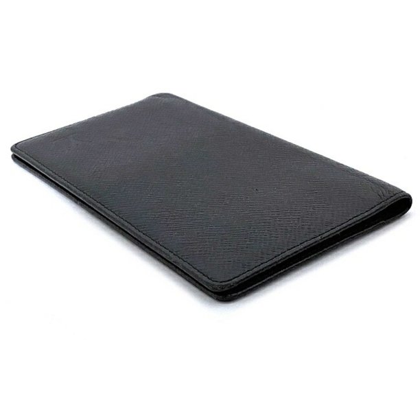 Authenticated Used Notebook Cover Agenda Posh Black Noir Taiga R20425 Leather CA1110 LOUIS VUITTON Men’s