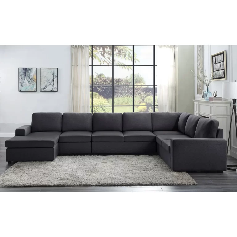 146.5″ Gray Tifton Modular Sectional Sofa with Reversible Chaise