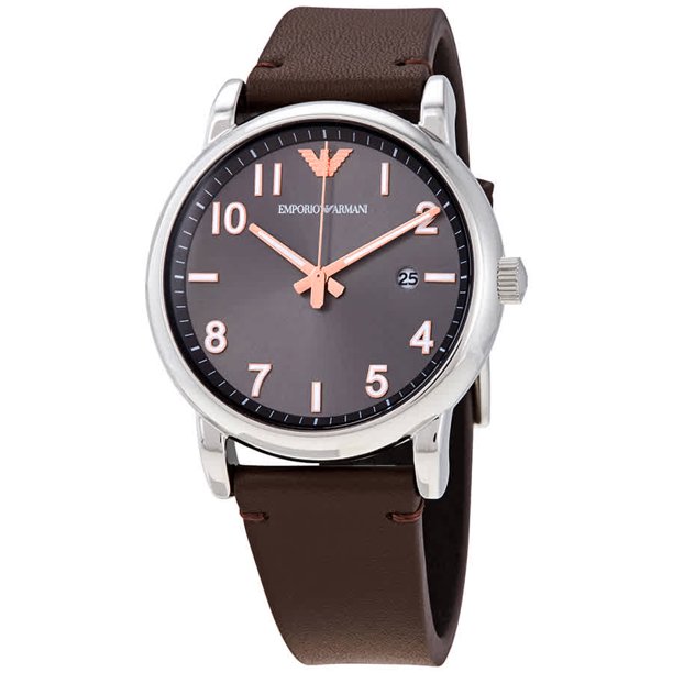 Emporio Armani AR11175 Men’s Three-Hand Date Brown Leather Watch