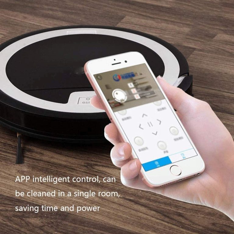 LHLLHL Robot Vacuum,Super Strong Suction Robot Vacuum Cleaner, Cleaning Modes, Robotic Vacuums for Pet Hair, Hard Floor, Carpet (Color : Black, Size : 36 * 30 * 5.6cm)