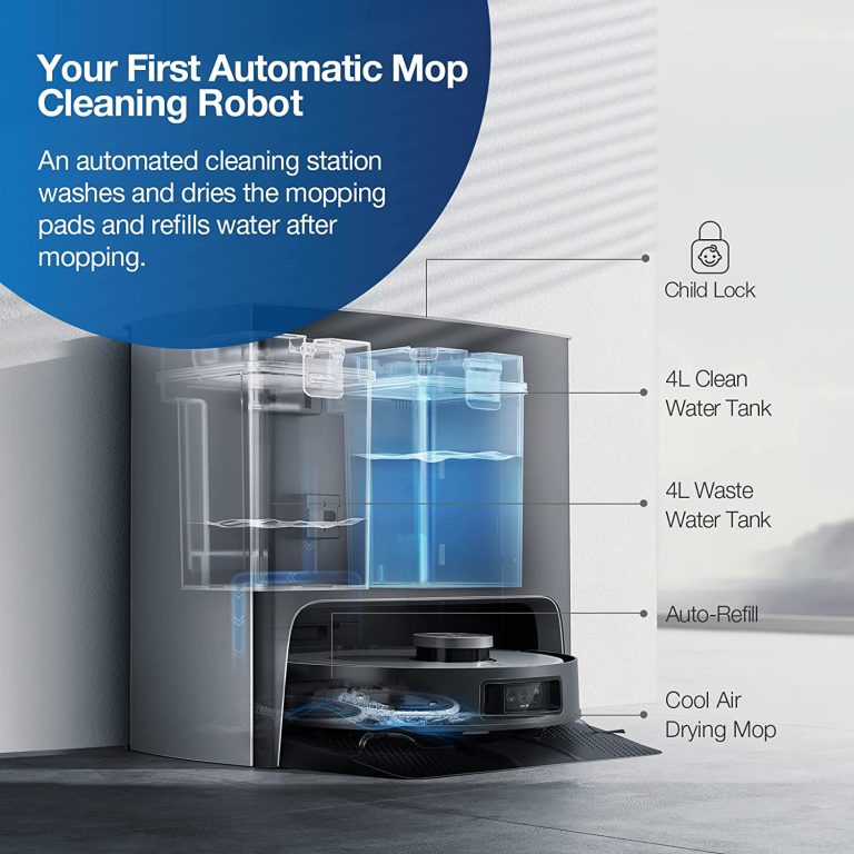 ECOVACS DEEBOT X1 Turbo Robot Vacuum and Mop Combo with Auto-Cleaning Station, 5000Pa, Robot Vacuum Cleaner with Upgraded Laser Navigation, Obstacle Avoidance, Built-in YIKO Voice Assistant, Black