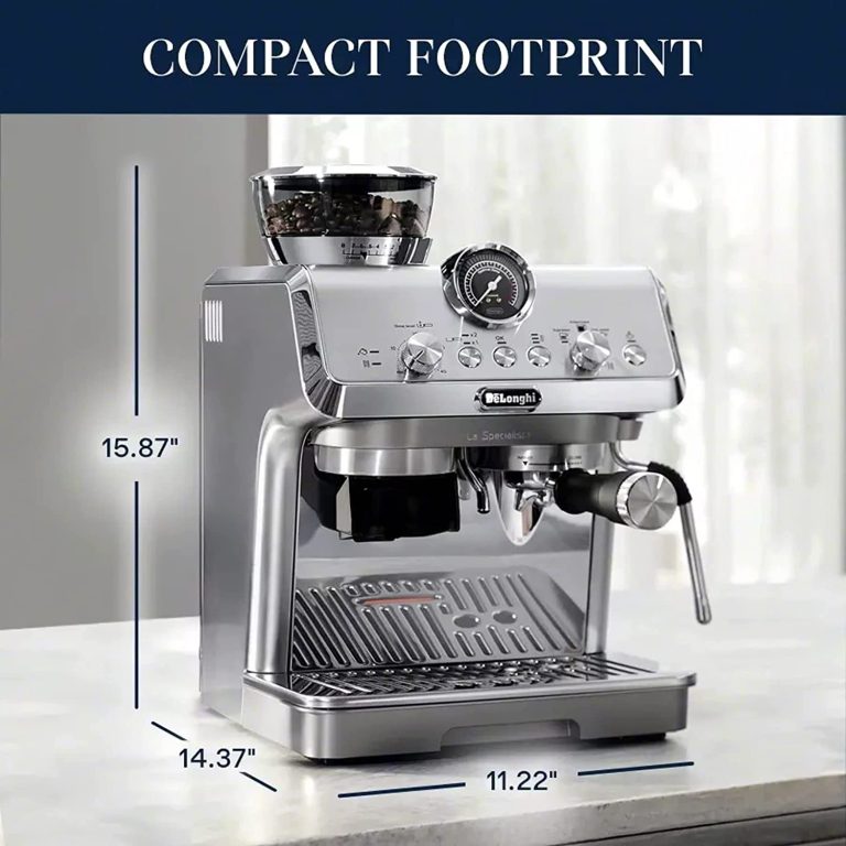 De’Longhi EC9155M La Specialista Arte, Espresso Machine with Grinder, Bean to Cup Coffee & Cappuccino Maker with Professional Steamer, My Latte Art Milk Frother,Barista SS Kit Included, 1450W, Metal