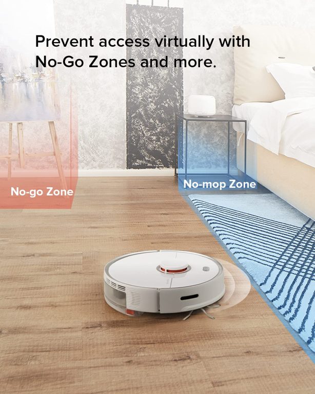 roborock S5 MAX Robot Vacuum and Mop, Self-Charging Robotic Vacuum Cleaner, Lidar Navigation, Selective Room Cleaning, No-mop Zones, 2000Pa Powerful Suction, 180min Runtime, Works with Alexa(White)