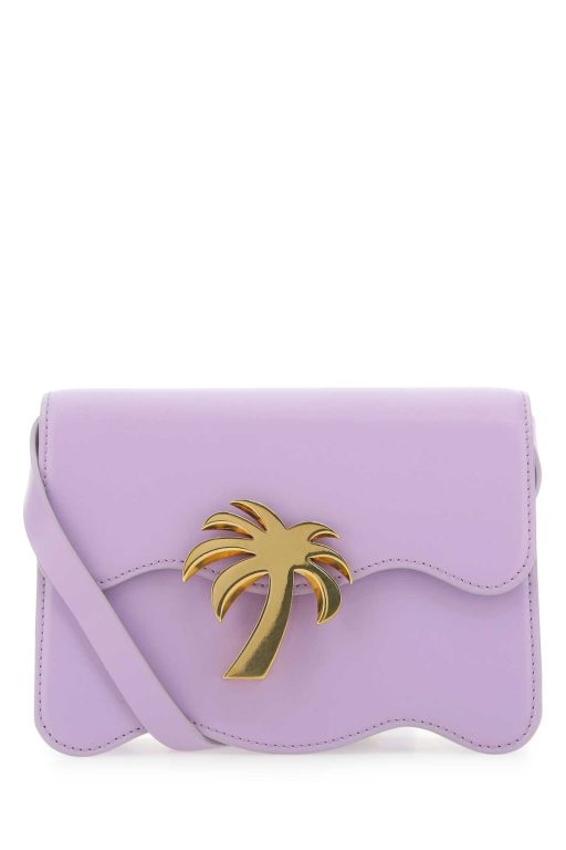 PALM ANGELS Lilac leather Palm Beach crossbody bag