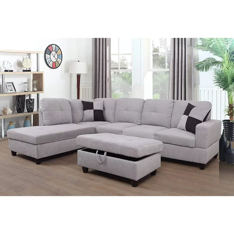 GCF 3-PCPiece Sectional Sofa Couch Set, L-Shaped Modern Sofa with Chaise Storage Ottoman and Pillows for Living Room Furniture, Right Hand Facing Sectional