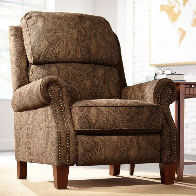 Kensington Hill Warm Brown Recliner Chair Traditional Armchair Comfortable Manual Reclining Footrest, Polyester