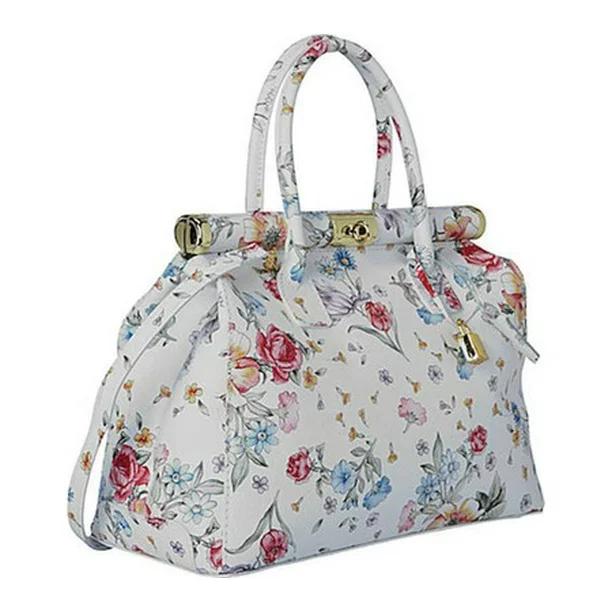 Sharo Floral Design Italian Leaher Tote and Shoulder Bag