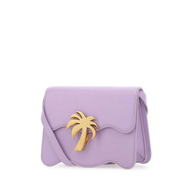 PALM ANGELS Lilac leather Palm Beach crossbody bag