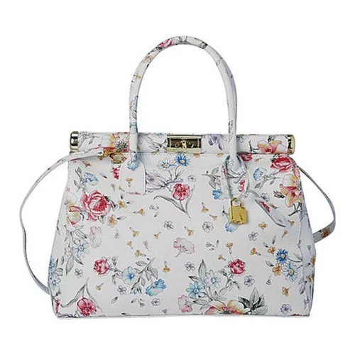 Sharo Floral Design Italian Leaher Tote and Shoulder Bag