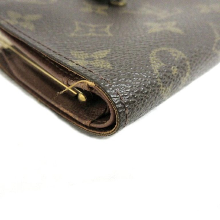 Authenticated Used Louis Vuitton Monogram Porte Monevier Viennois M61663 Clasp Wallet Bifold Women’s