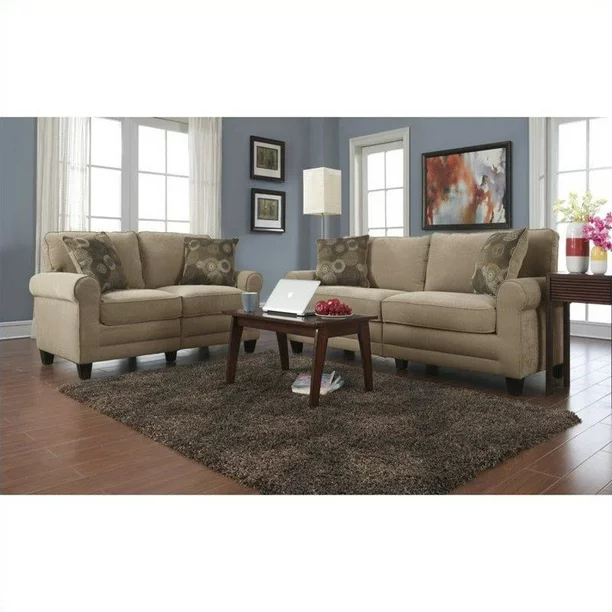 Serta RTA Copenhagen 2 Piece Fabric Sofa Set in Vanity