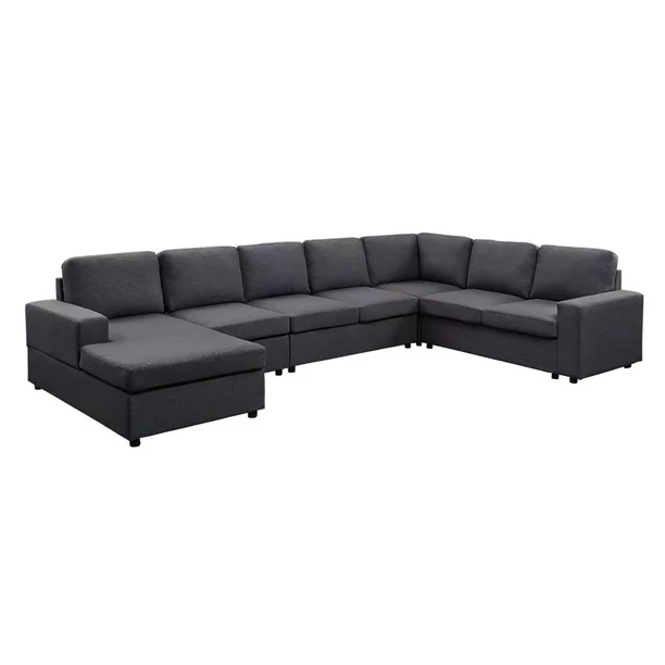 146.5″ Gray Tifton Modular Sectional Sofa with Reversible Chaise