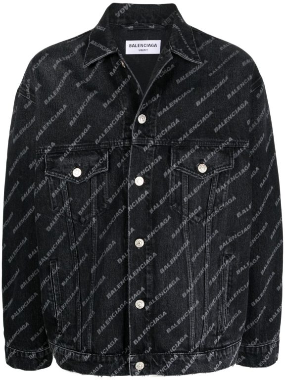 Balenciaga Typo logo-print denim jacket