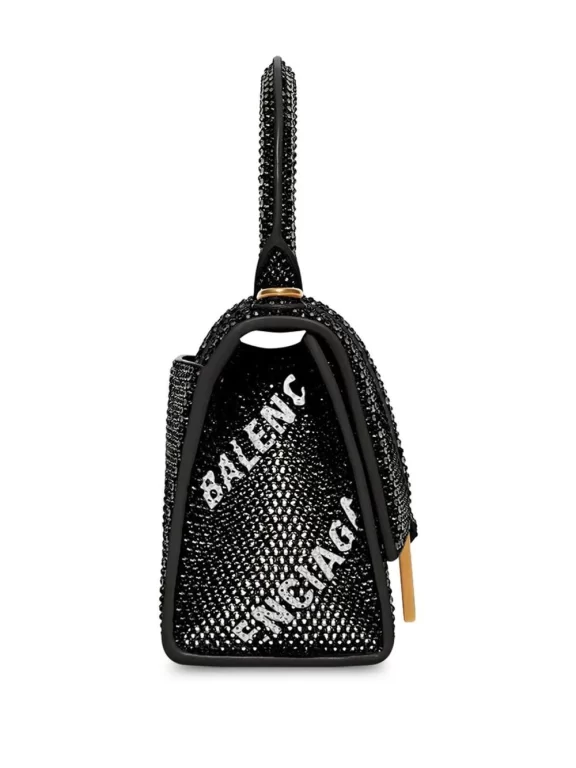 Balenciaga XS Hourglass crystal-embellished tote bag